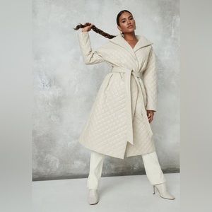 New Missguided Diamond Quilted Oversized Coat